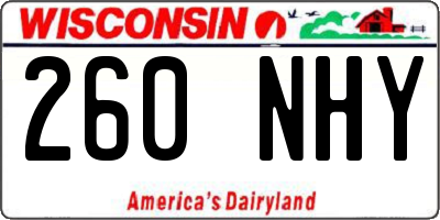 WI license plate 260NHY