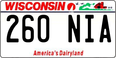 WI license plate 260NIA