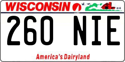 WI license plate 260NIE