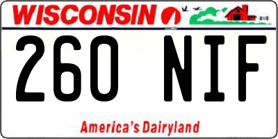 WI license plate 260NIF