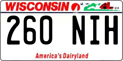 WI license plate 260NIH