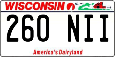 WI license plate 260NII