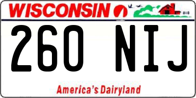 WI license plate 260NIJ