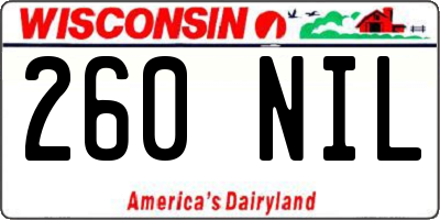 WI license plate 260NIL