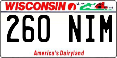 WI license plate 260NIM