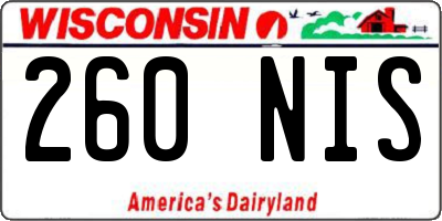 WI license plate 260NIS