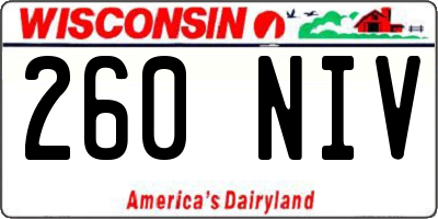 WI license plate 260NIV