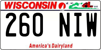 WI license plate 260NIW