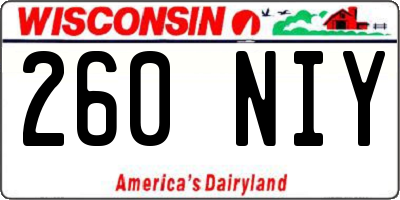 WI license plate 260NIY