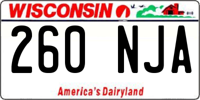 WI license plate 260NJA