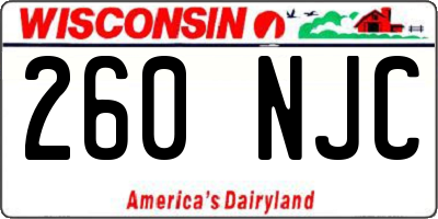 WI license plate 260NJC