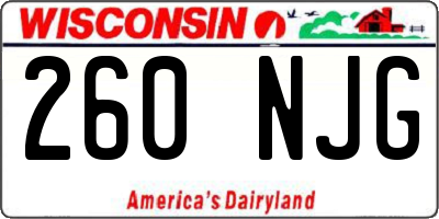 WI license plate 260NJG