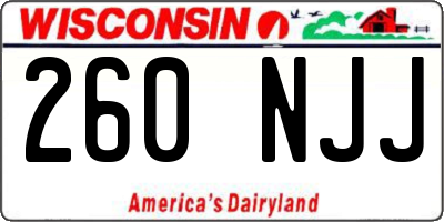 WI license plate 260NJJ