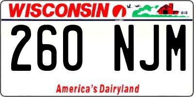 WI license plate 260NJM