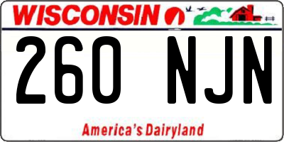 WI license plate 260NJN