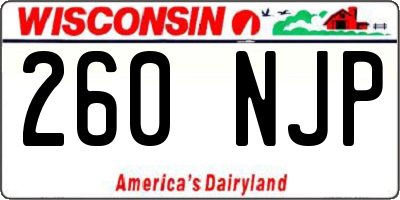 WI license plate 260NJP