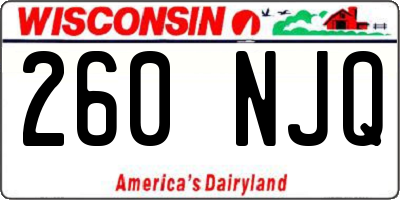 WI license plate 260NJQ