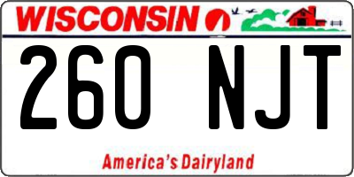 WI license plate 260NJT