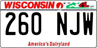 WI license plate 260NJW