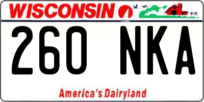 WI license plate 260NKA