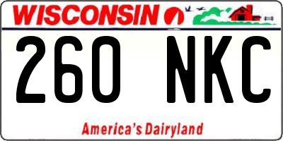WI license plate 260NKC