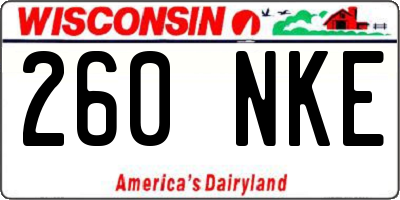 WI license plate 260NKE
