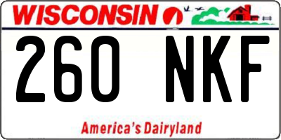 WI license plate 260NKF