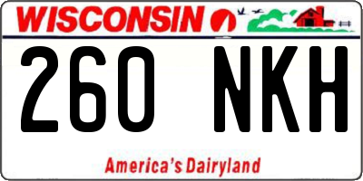 WI license plate 260NKH