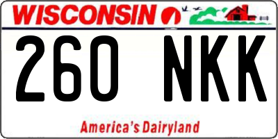 WI license plate 260NKK