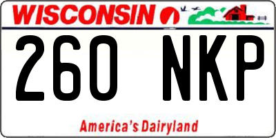 WI license plate 260NKP