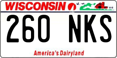 WI license plate 260NKS