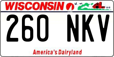 WI license plate 260NKV