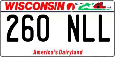 WI license plate 260NLL