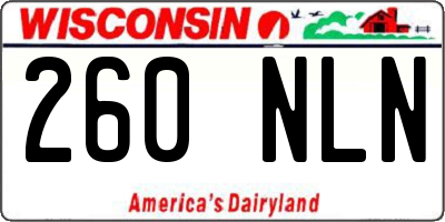 WI license plate 260NLN