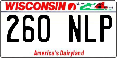 WI license plate 260NLP