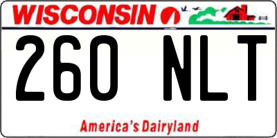 WI license plate 260NLT