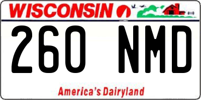 WI license plate 260NMD