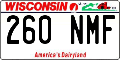 WI license plate 260NMF
