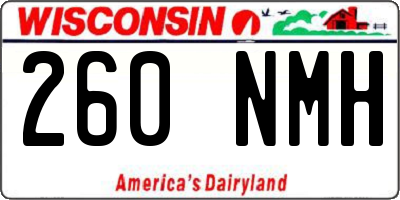 WI license plate 260NMH