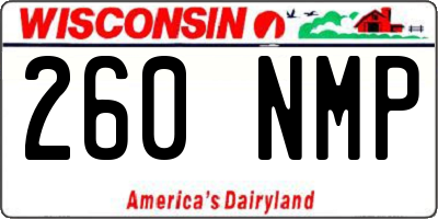 WI license plate 260NMP