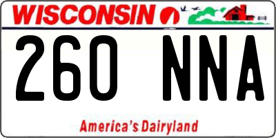 WI license plate 260NNA