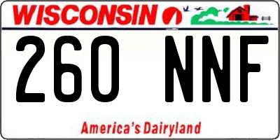 WI license plate 260NNF