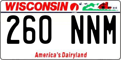 WI license plate 260NNM