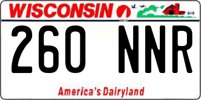 WI license plate 260NNR