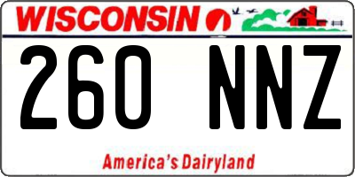 WI license plate 260NNZ