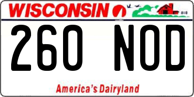 WI license plate 260NOD