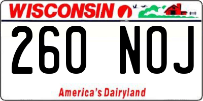 WI license plate 260NOJ