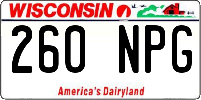 WI license plate 260NPG