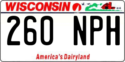 WI license plate 260NPH