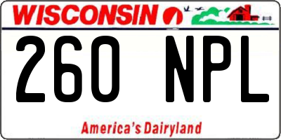 WI license plate 260NPL